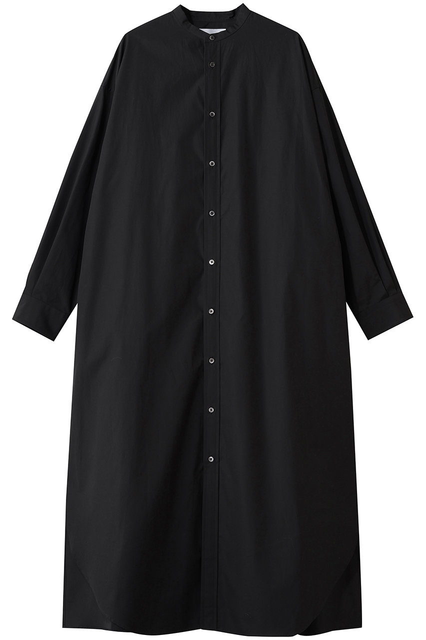 グラフペーパー/GraphpaperのHigh Count Broad Oversized Band Collar Shirt Dress(BLACK/GL261-60036B)