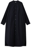 High Count Broad Oversized Band Collar Shirt Dress