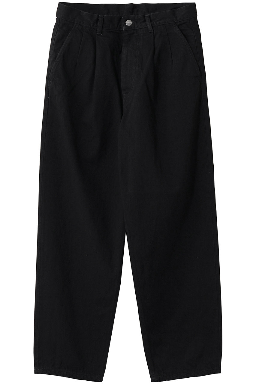 グラフペーパー/Graphpaperの【UNISEX】Selvage Denim Two Tuck Tapered Pants(BLACK_WASHED/GU261-40060RB)