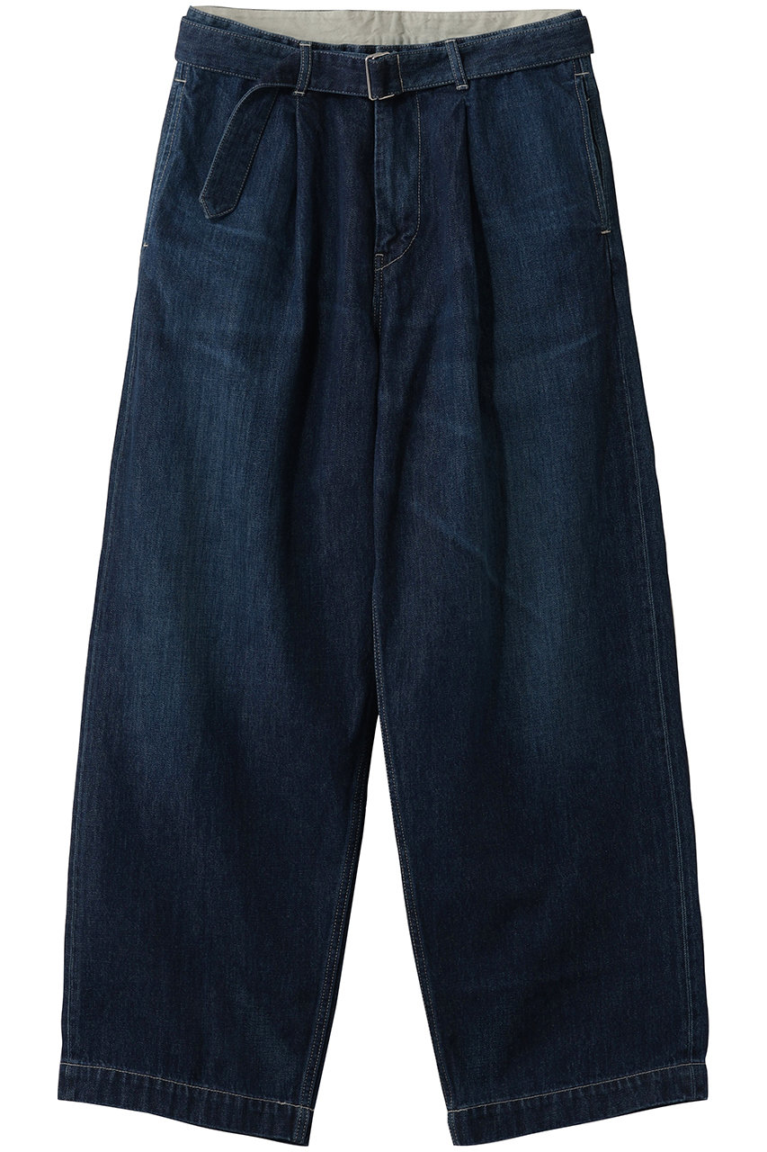 グラフペーパー/Graphpaperの【UNISEX】Selvage Denim Belted Pants(INDIGO_DARK FADE/GU261-40064DB)