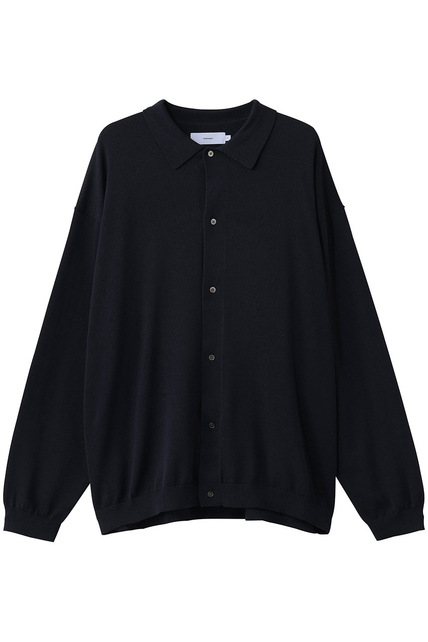 グラフペーパー/Graphpaperの【UNISEX】Suvin High Gauge Knit Oversized L/S Shirts(NAVY/GU261-80263B)