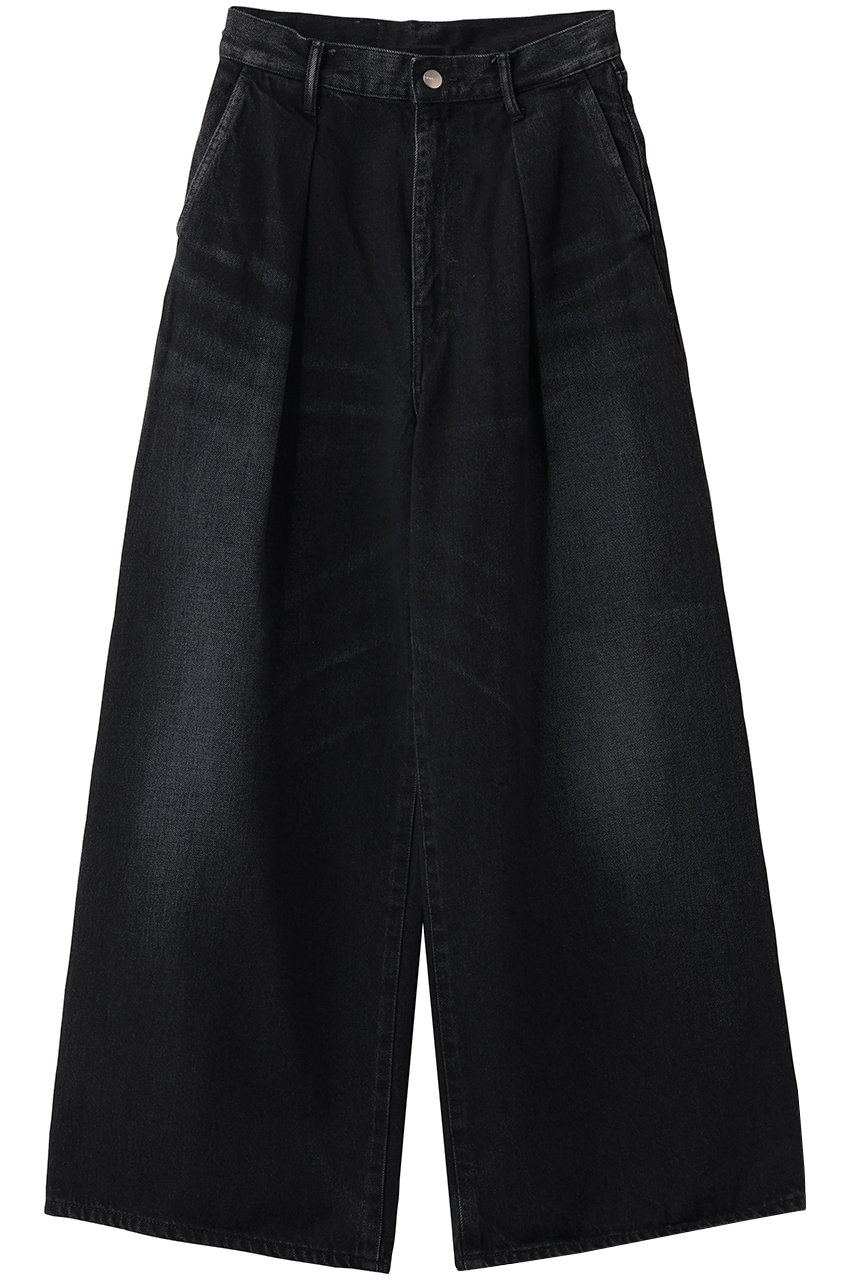 グラフペーパー/GraphpaperのSelvage Denim Two Tuck Wide Pants(BLACK_DARK FADE/GL261-40062DB)
