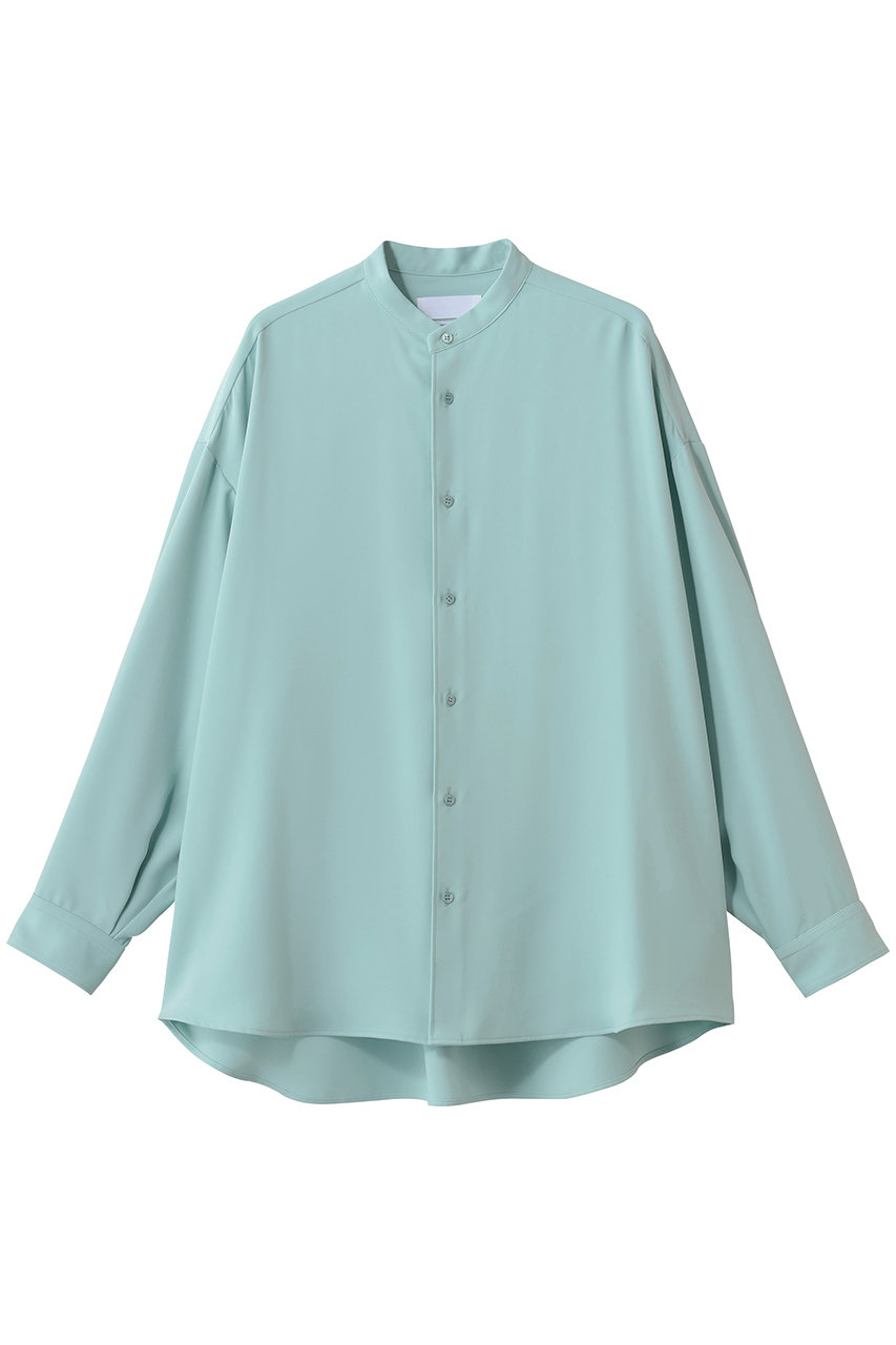 グラフペーパー/GraphpaperのSatin Oversized Band Collor Shirt(SMOKE BLUE/GL261-50078C)