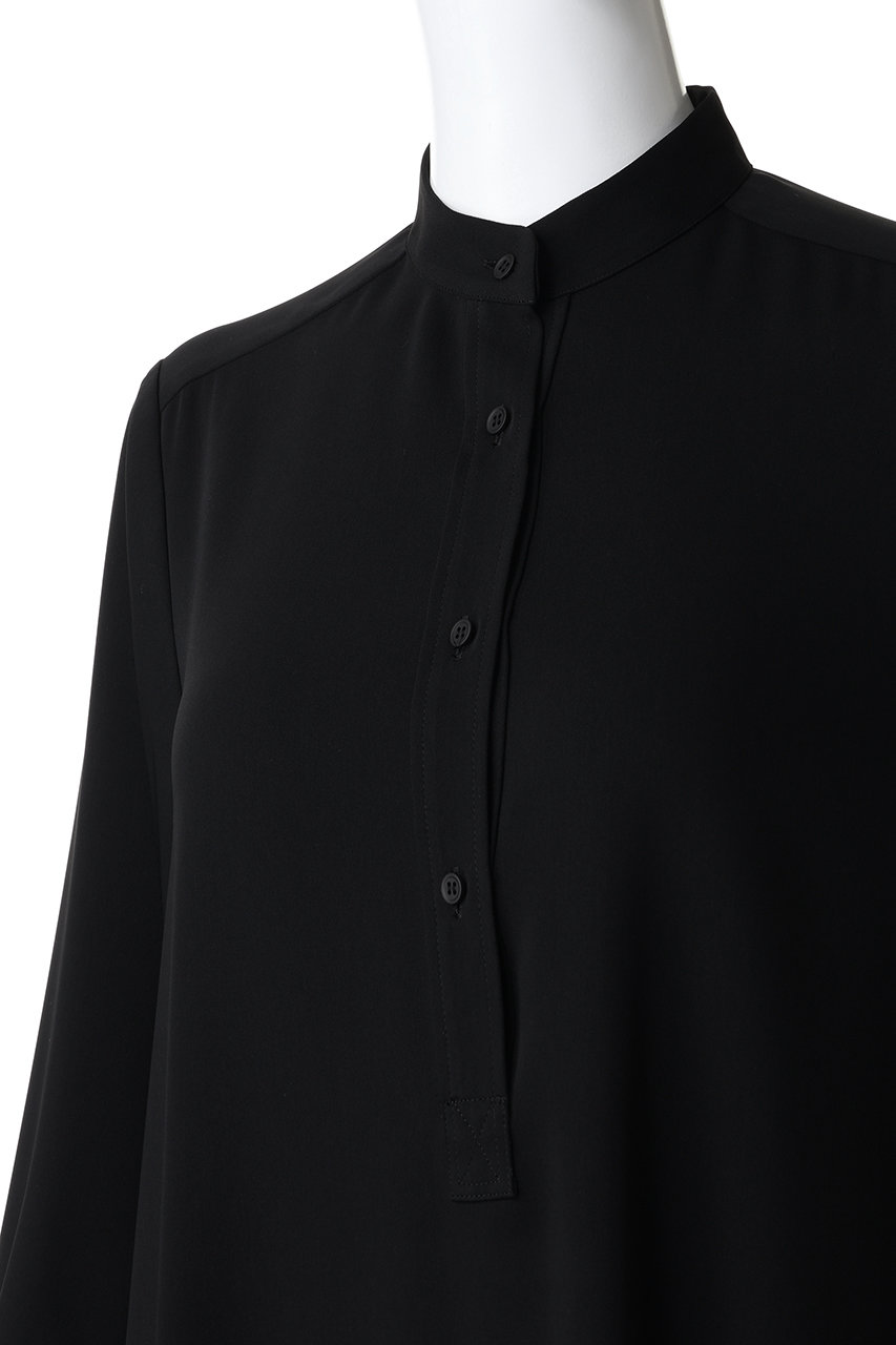 Graphpaper(グラフペーパー)｜Satin Band Collar Dress/BLACK の通販