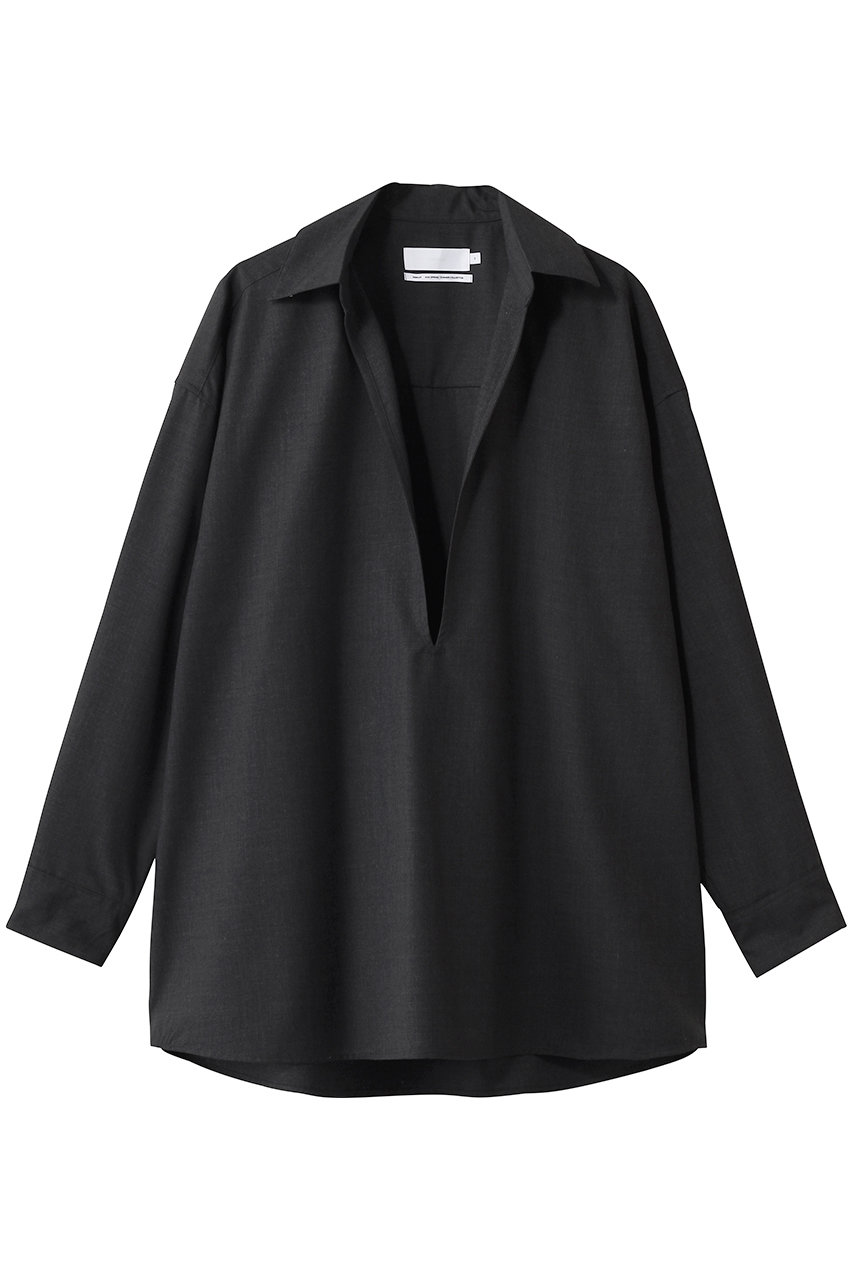 グラフペーパー/Graphpaperの【UNISEX】Fine Wool Heather L/S Skipper Shirt(CHARCOAL/GU261-50320)