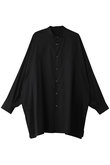 Silicon Poplin Deep Slit Band Collar Shirt