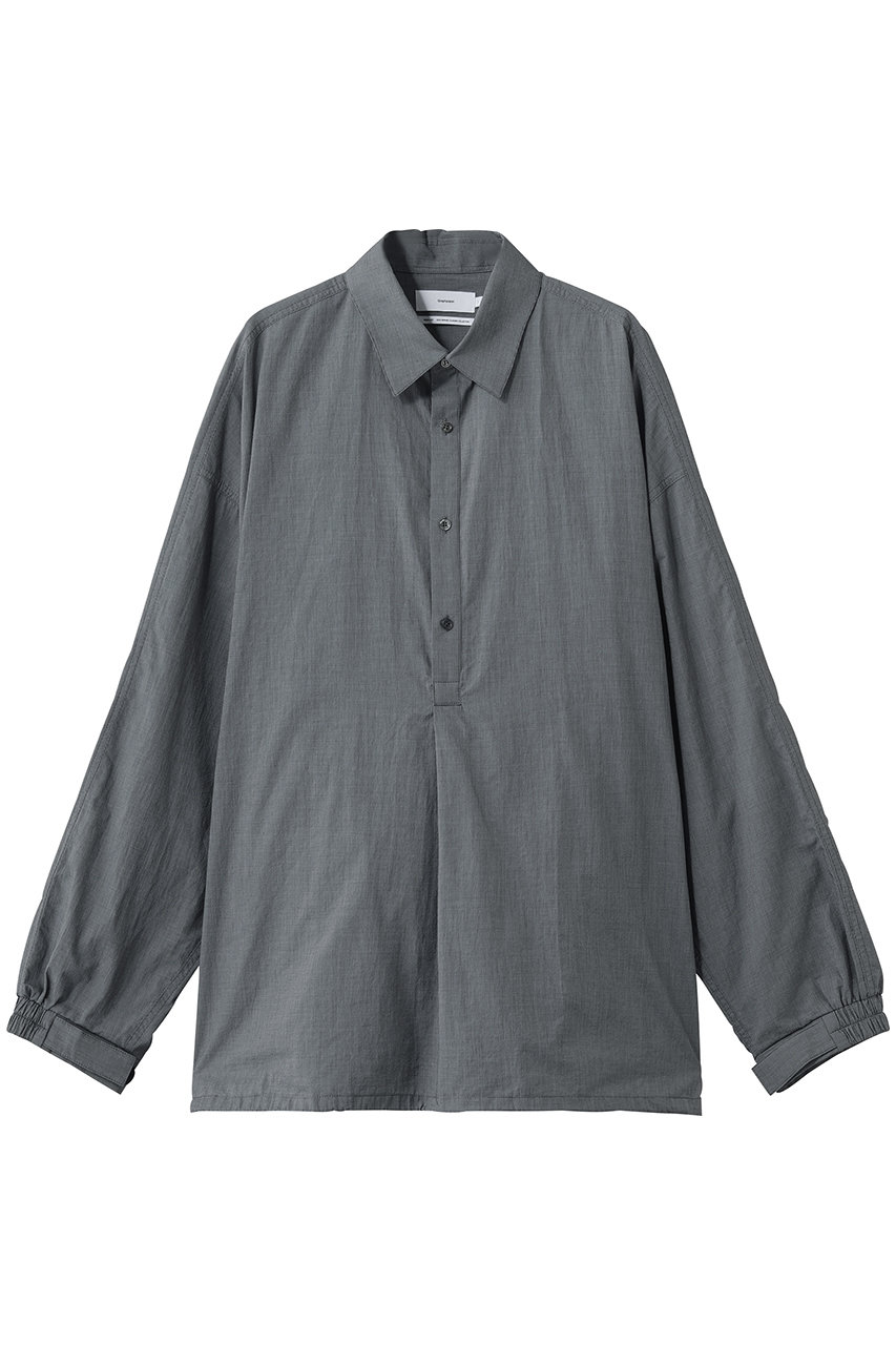 グラフペーパー/Graphpaperの【UNISEX】Seersucker Pullover Shirt(GRAY/GU261-50445)