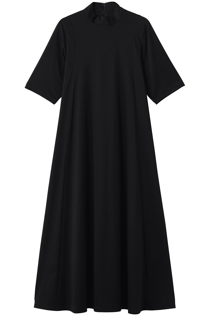 グラフペーパー/GraphpaperのFine Smooth Mock Neck Panel Line Dress(BLACK/GL261-70093B)