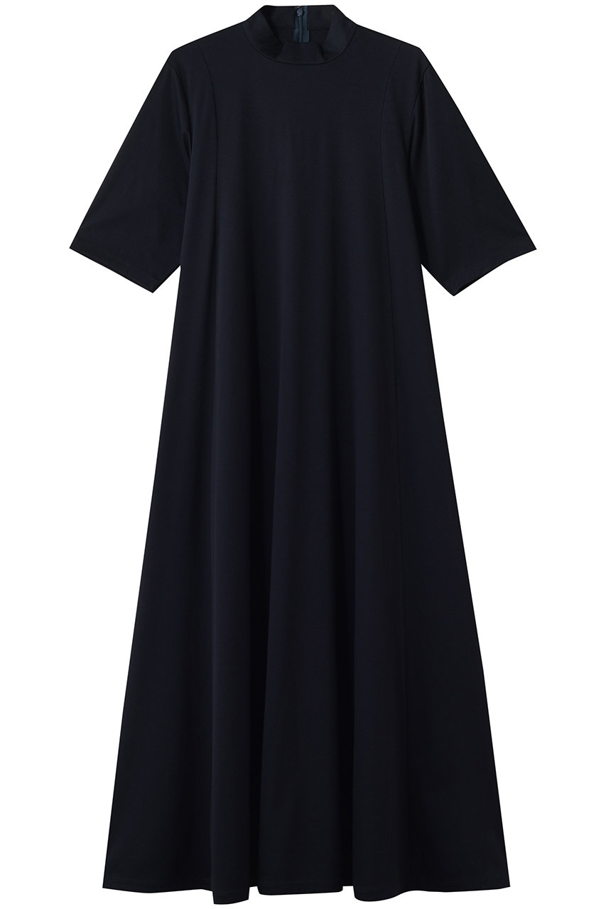グラフペーパー/GraphpaperのFine Smooth Mock Neck Panel Line Dress(NAVY/GL261-70093B)