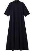 Fine Smooth Mock Neck Panel Line Dress