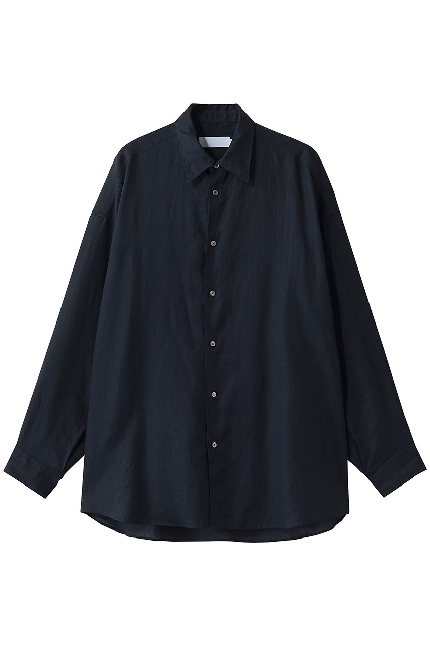 グラフペーパー/GraphpaperのLinen L/S Oversized Regular Collar Shirt(NAVY/GL262-50043B)