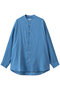 Linen L/S Oversized Band Collar Shirt グラフペーパー/Graphpaper BLUE