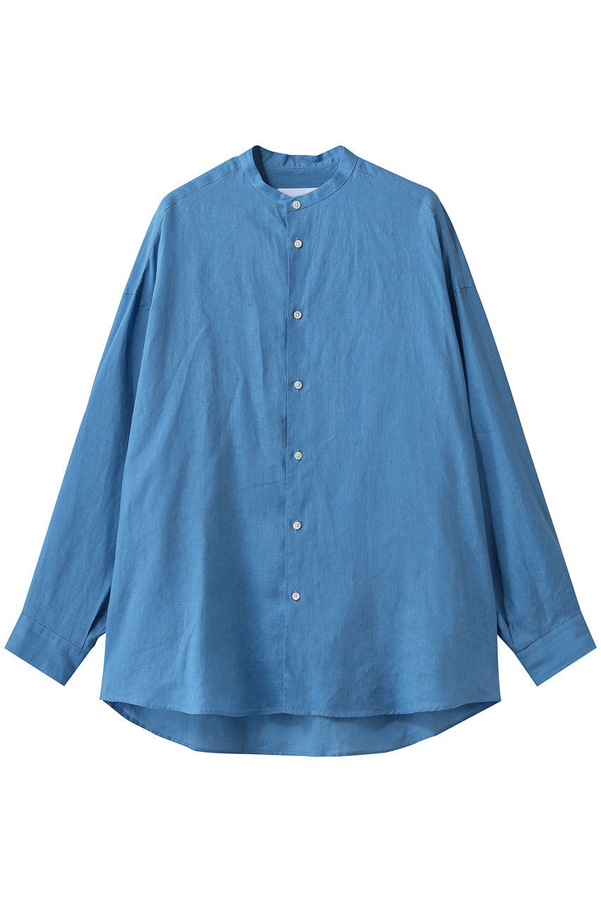 グラフペーパー/GraphpaperのLinen L/S Oversized Band Collar Shirt(BLUE/GL262-50044B)