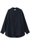Linen L/S Oversized Band Collar Shirt グラフペーパー/Graphpaper NAVY