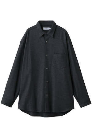 グラフペーパー/Graphpaperの【UNISEX】Wool Smooth Flannel Oversized Regular Collar Shirt(110400/110403)