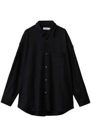 グラフペーパー/Graphpaperの【UNISEX】Wool Smooth Flannel Oversized Regular Collar Shirt(110400/110403)