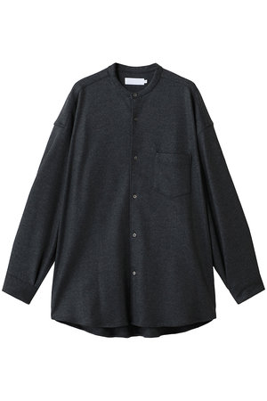 グラフペーパー/Graphpaperの【UNISEX】Wool Smooth Flannel Oversized Band Collar Shirt(110400/110403)