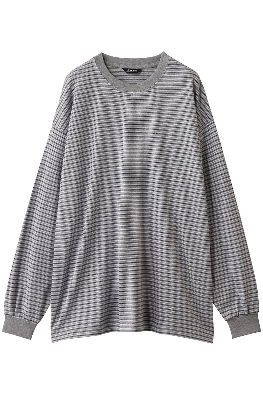 エビコン/EVCONの【UNISEX】BORDER WIDE L/S T-SHIRT ロングスリーブTシャツ(GRAY/251-91110A)