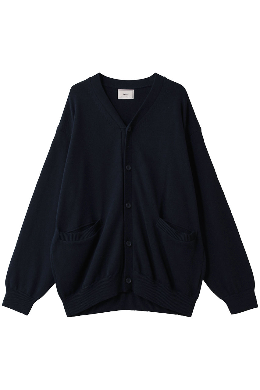 EVCON 【UNISEX】COTTON KNIT CARDIGAN/カーディガン (NAVY, 3) エビコン ELLE SHOP