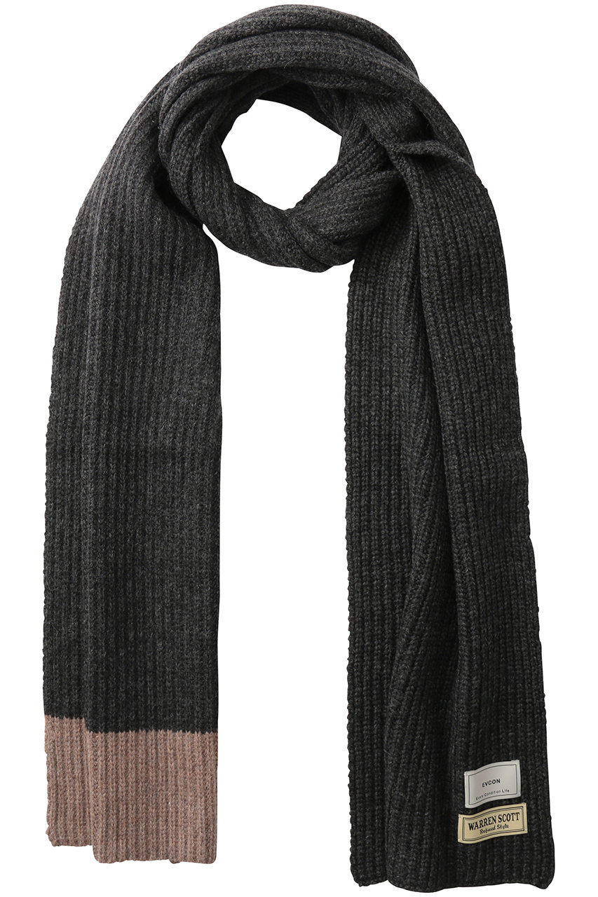 エビコン/EVCONの【UNISEX】WARREN SCOTT KNIT SCARF/マフラー(CHARCOAL/253-91901)