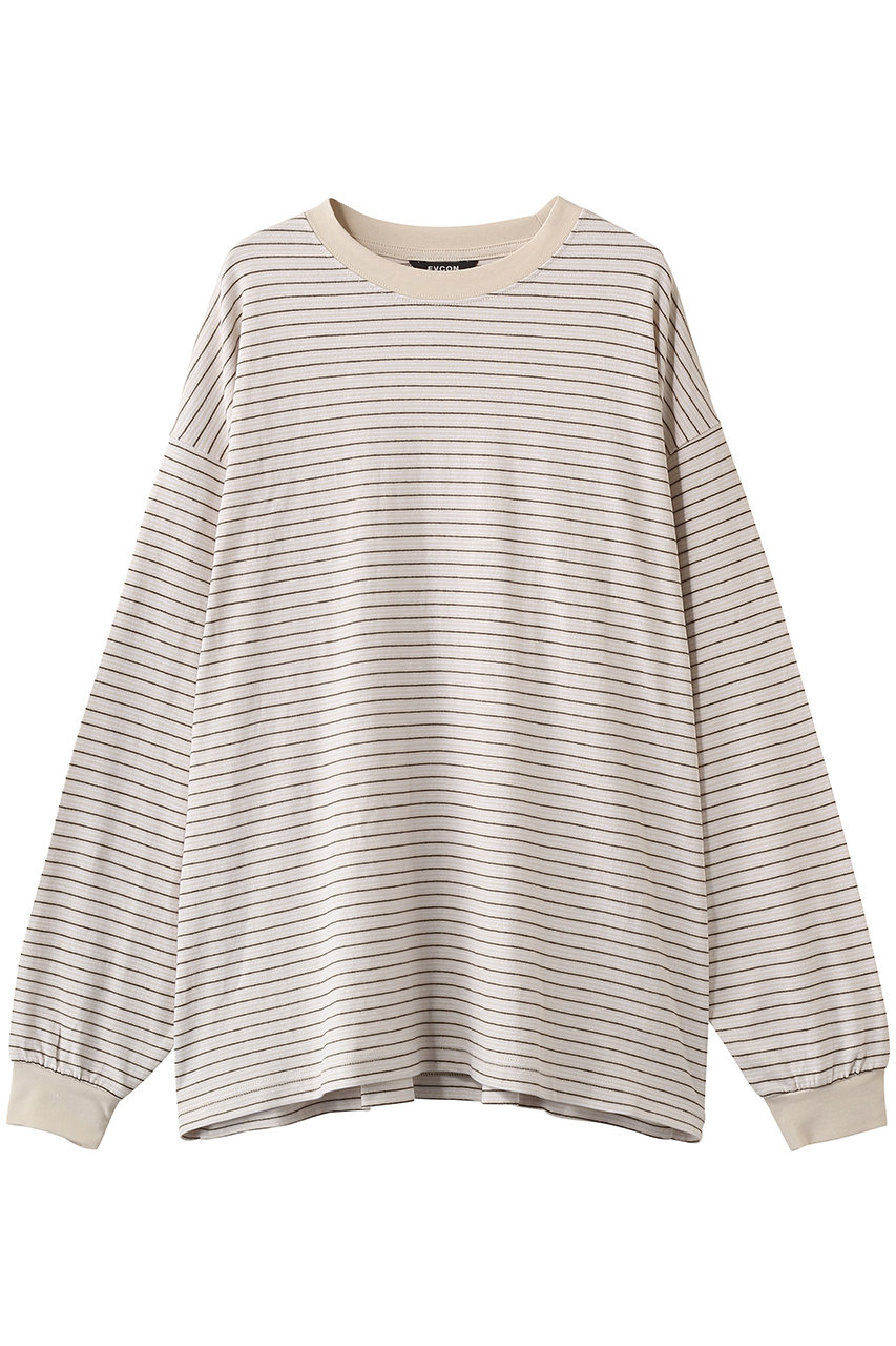 エビコン/EVCONの【UNISEX】BORDER WIDE L/S TEE(IVORY/261-91108A)