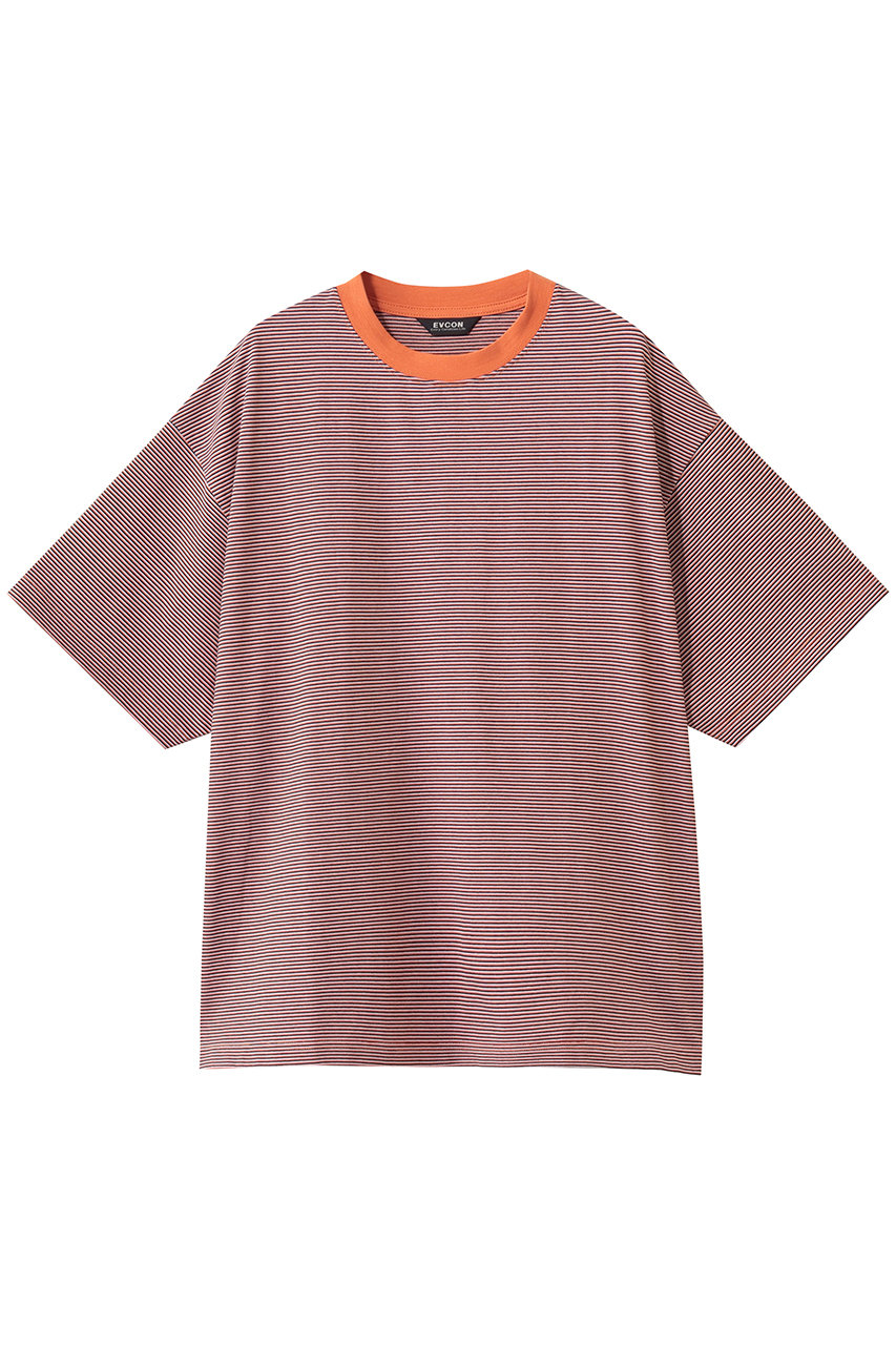 エビコン/EVCONの【UNISEX】MERCERIZATION BORDER WIDE S/S TEE(ORANGE/261-91103)
