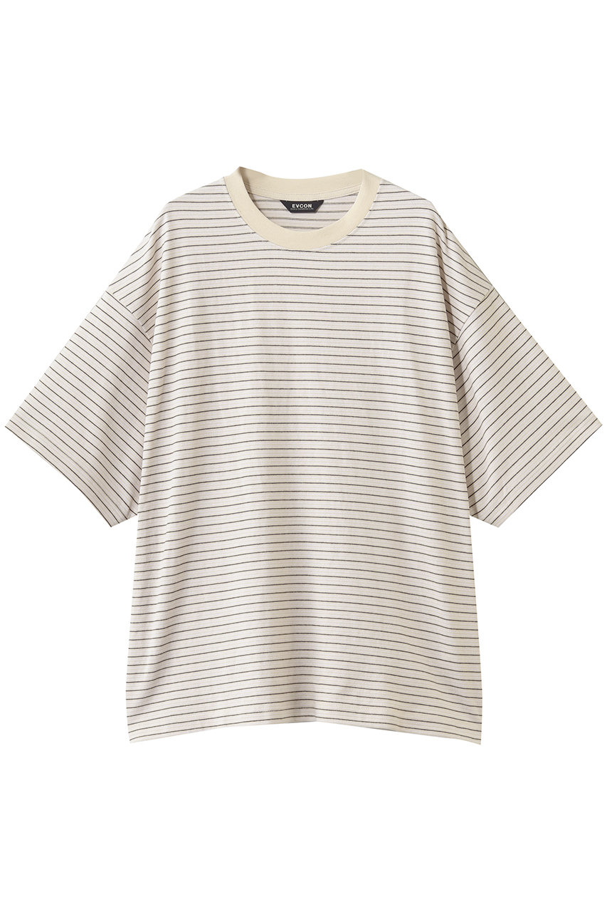 エビコン/EVCONの【UNISEX】BORDER WIDE S/S TEE(IVORY/261-91109A)
