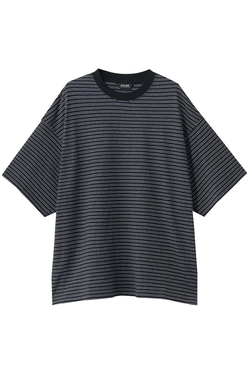 エビコン/EVCONの【UNISEX】BORDER WIDE S/S TEE(BLACK/261-91109B)