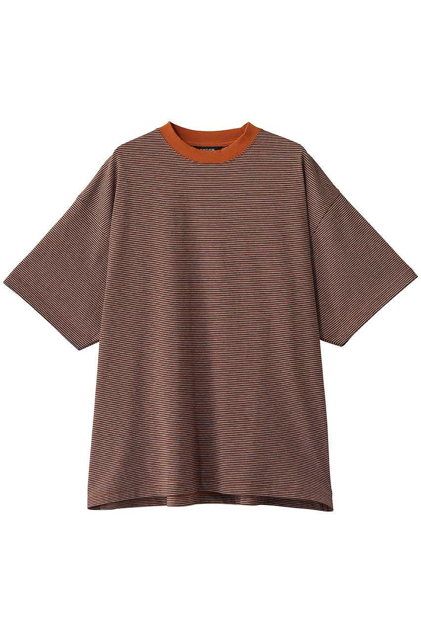 エビコン/EVCONの【UNISEX】MERCERIZATION BORDER WIDE S/S TEE(ORANGE/263-91108)