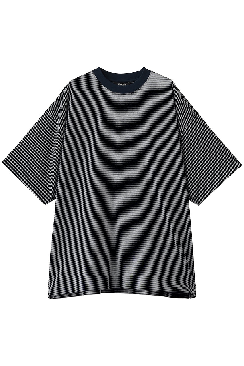 エビコン/EVCONの【UNISEX】MERCERIZATION BORDER WIDE S/S TEE(NAVY/263-91108)
