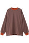 【UNISEX】MERCERIZATION BORDER WIDE L/S TEE エビコン/EVCON ORANGE