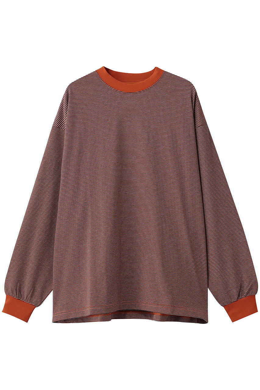 エビコン/EVCONの【UNISEX】MERCERIZATION BORDER WIDE L/S TEE(ORANGE/263-91104)