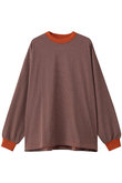 【UNISEX】MERCERIZATION BORDER WIDE L/S TEE