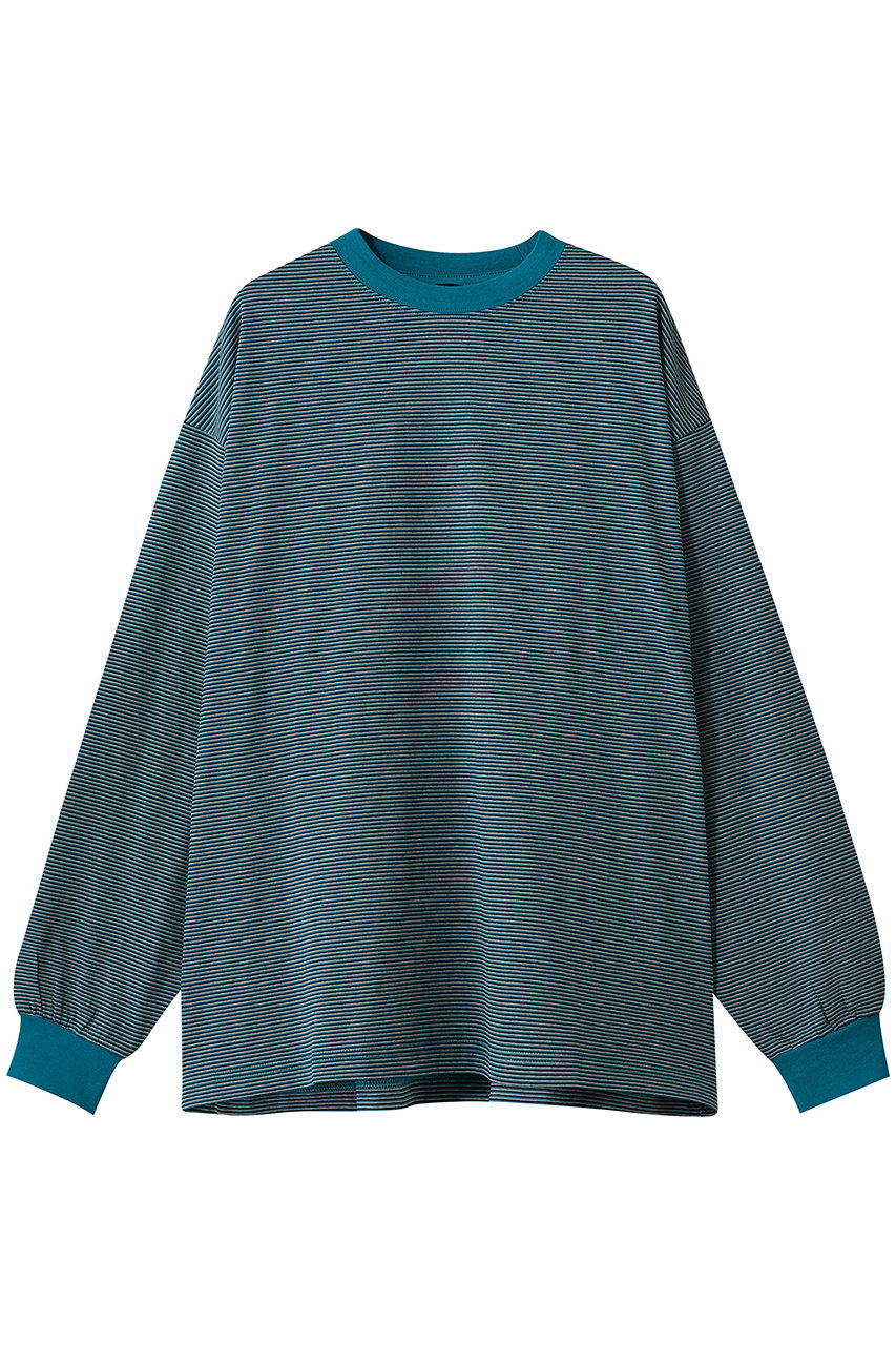 エビコン/EVCONの【UNISEX】MERCERIZATION BORDER WIDE L/S TEE(BLUE/263-91104)