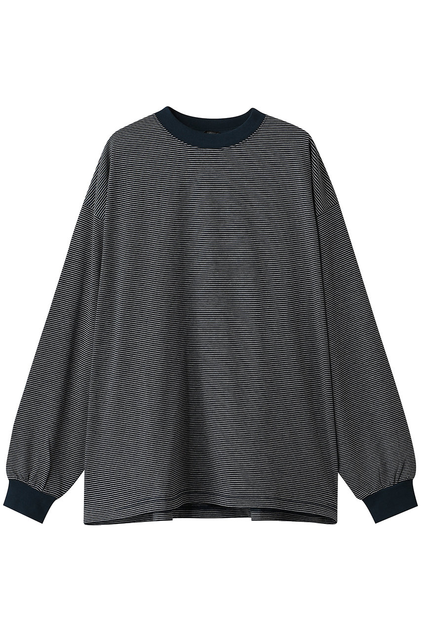 エビコン/EVCONの【UNISEX】MERCERIZATION BORDER WIDE L/S TEE(NAVY/263-91104)