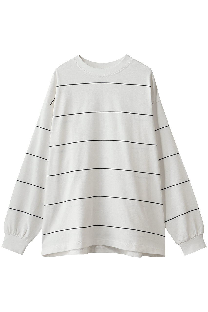 エビコン/EVCONの【UNISEX】BORDER WIDE L/S TEE(WHITE/263-91106)