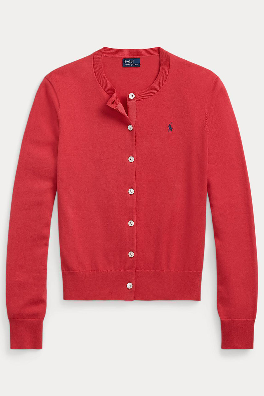 RALPH LAUREN 【POLO RALPH LAUREN】コットンブレンド カーディガン (サンセットレッド, S) ラルフ ローレン ELLE SHOP RALPH LAUREN 【POLO RALPH LAUREN】コットンブレンド カーディガン (サンセットレッド, S) ラルフ ローレン ELLE SHOP