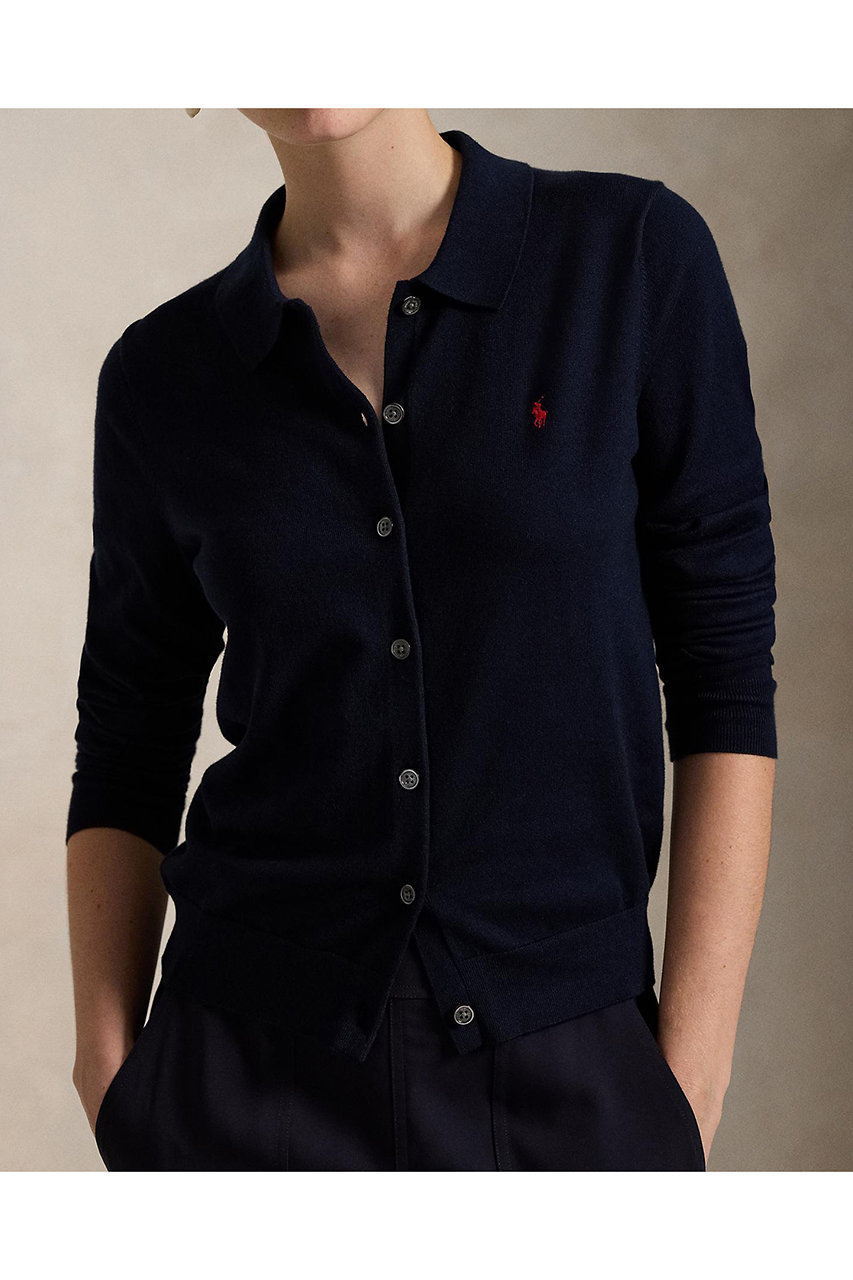Polo Ralph Lauren ネイビー　コットンブレンド カーディガン M RALPH LAUREN(ラルフ ローレン)｜【POLO RALPH LAUREN】コットン