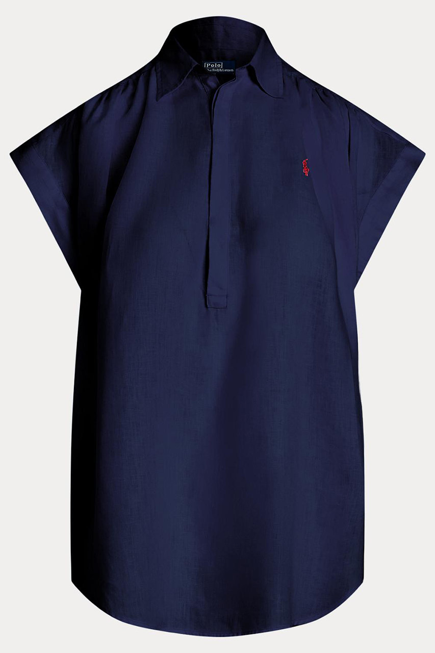 RALPH LAUREN 【POLO RALPH LAUREN】リネン ポップオーバー シャツ (ミッドナイトロイヤル, M) ラルフ ローレン ELLE SHOP RALPH LAUREN 【POLO RALPH LAUREN】リネン ポップオーバー シャツ (ミッドナイトロイヤル, M) ラルフ ローレン ELLE SHOP