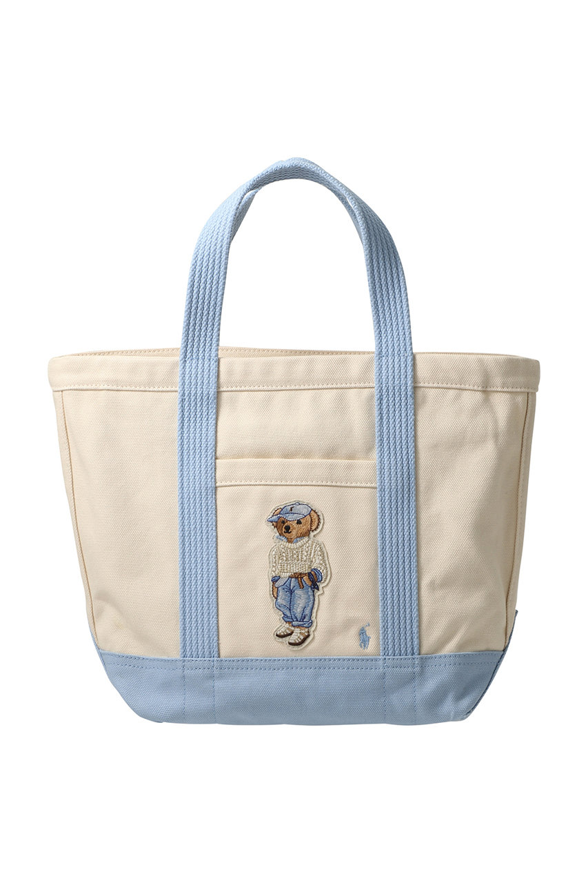 RALPH LAUREN 【UNISEX】【POLO RALPH LAUREN】ERAN CBLE ベア キャンバス スモールトートバッグ (エクリュ/カロライナブルー, F) ラルフ ローレン ELLE SHOP RALPH LAUREN 【UNISEX】【POLO RALPH LAUREN】ERAN CBLE ベア キャンバス スモールトートバッグ (エクリュ/カロライナブルー, F) ラルフ ローレン ELLE SHOP
