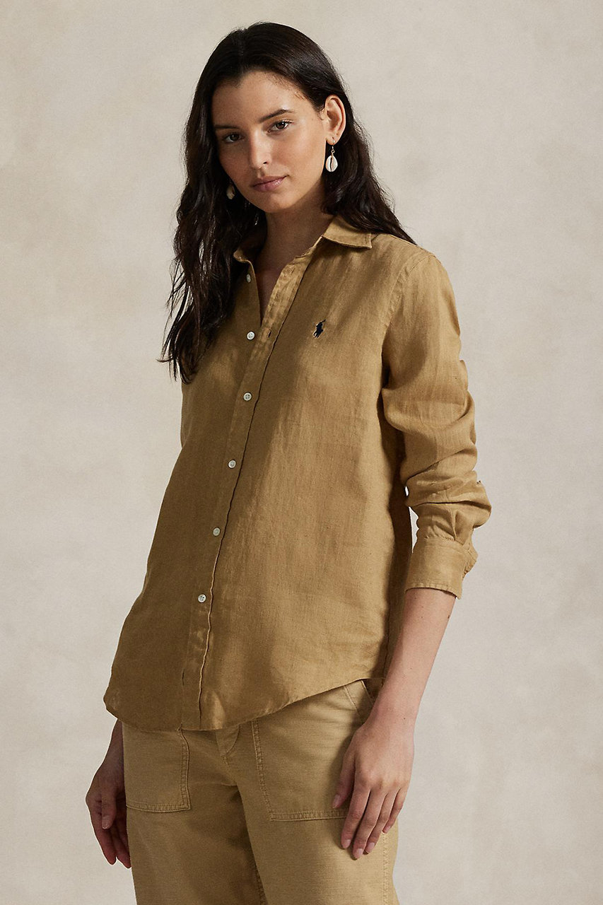ラルフローレン　ベージュリネンシャツ ラルフローレン リネンシャツ ベージュ [Ralph Lauren