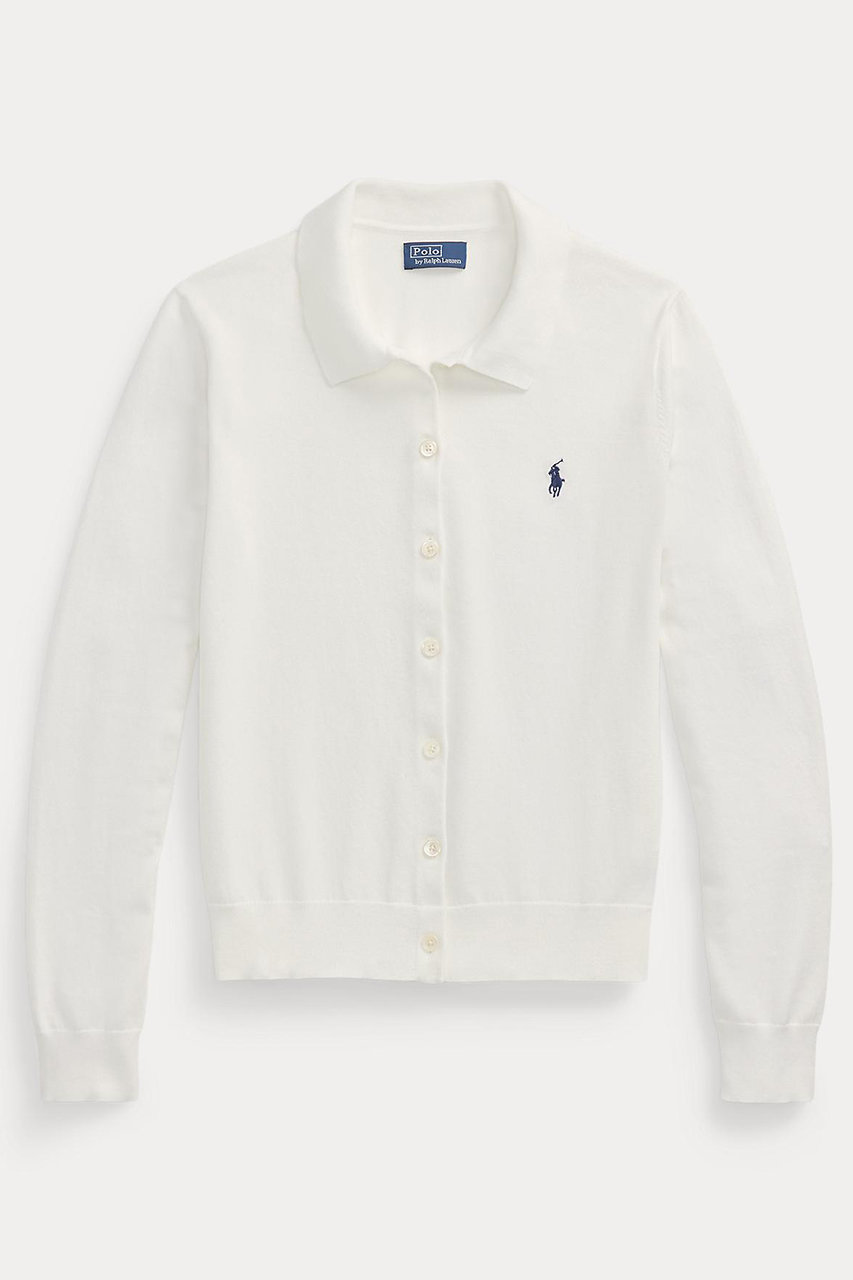 ラルフ ローレン/RALPH LAURENの【POLO RALPH LAUREN】ポロカラー ボタンド カーディガン(ホワイト/WMPOSWENDW20438)