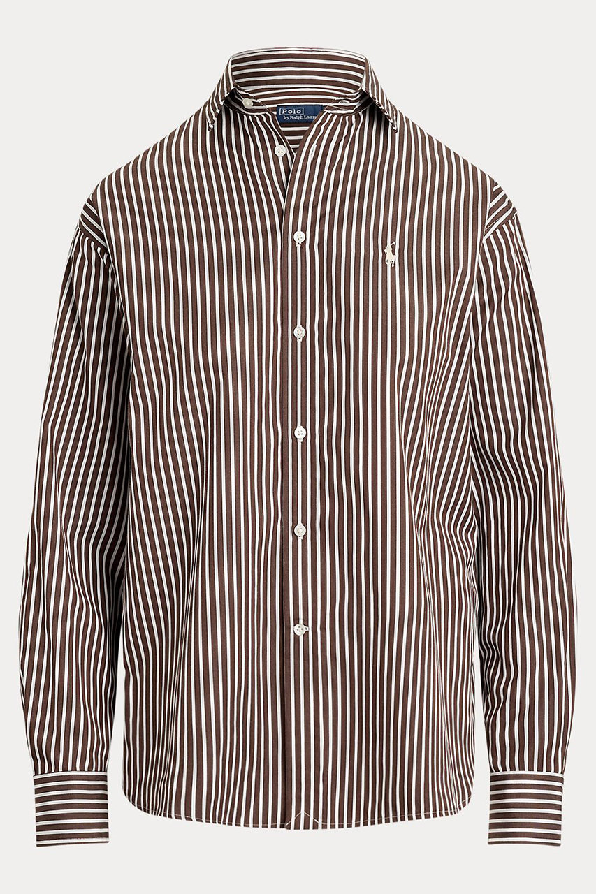 2点おまとめ価格　ラルフローレン コットンストライプシャツ ブラウン×ホワイト RALPH LAUREN(ラルフ ローレン)｜【POLO RALPH LAUREN
