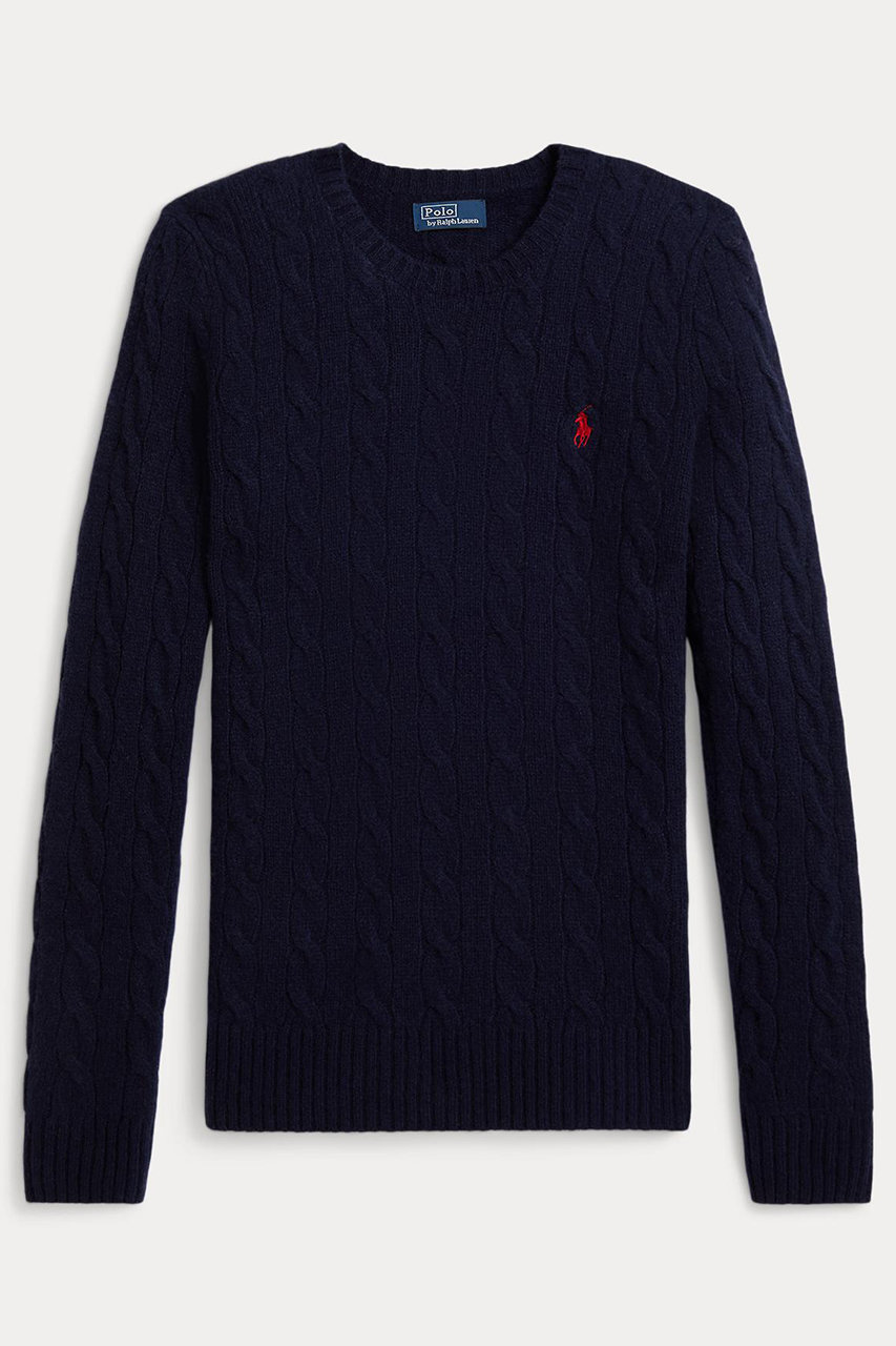 ラルフ ローレン/RALPH LAURENの【POLO RALPH LAUREN】ケーブル ウールカシミヤ クルーネック セーター(ネイビー/WMPOSWENC021219)