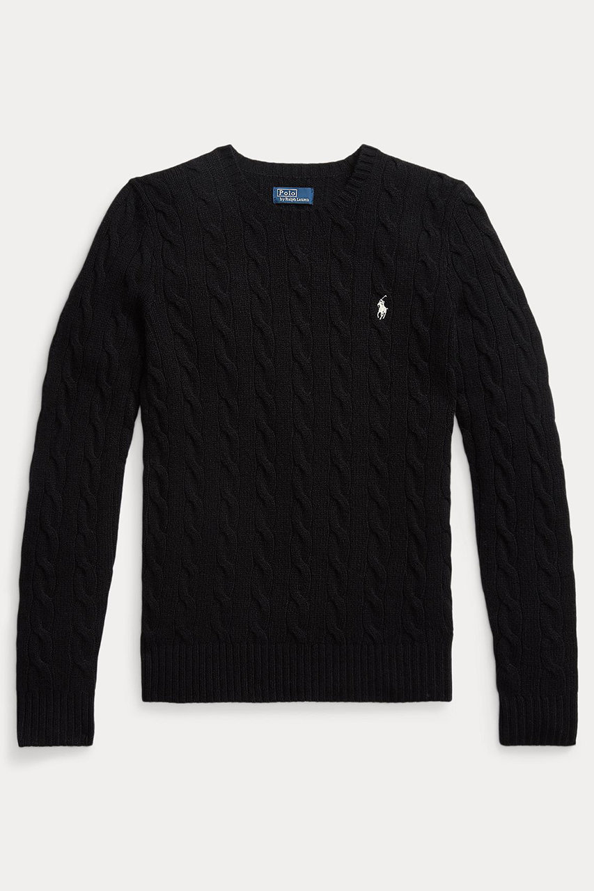 ラルフ ローレン/RALPH LAURENの【POLO RALPH LAUREN】ケーブル ウールカシミヤ クルーネック セーター(ブラック/WMPOSWENC021219)