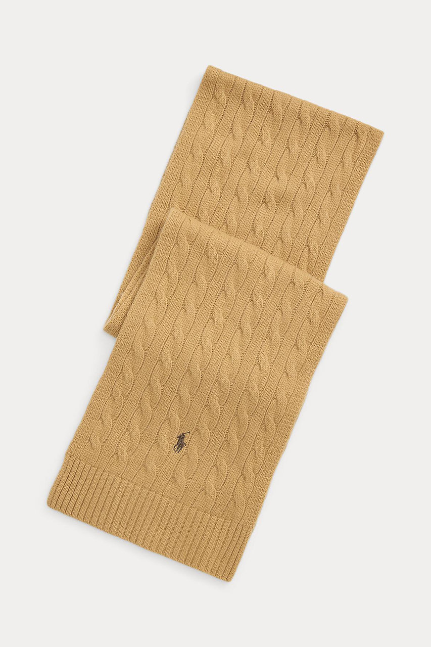 ラルフ ローレン/RALPH LAURENの【UNISEX】【POLO RALPH LAUREN】ケーブルニット ウールブレンド マフラー(ベージュ/MAPOHGS0J320856)