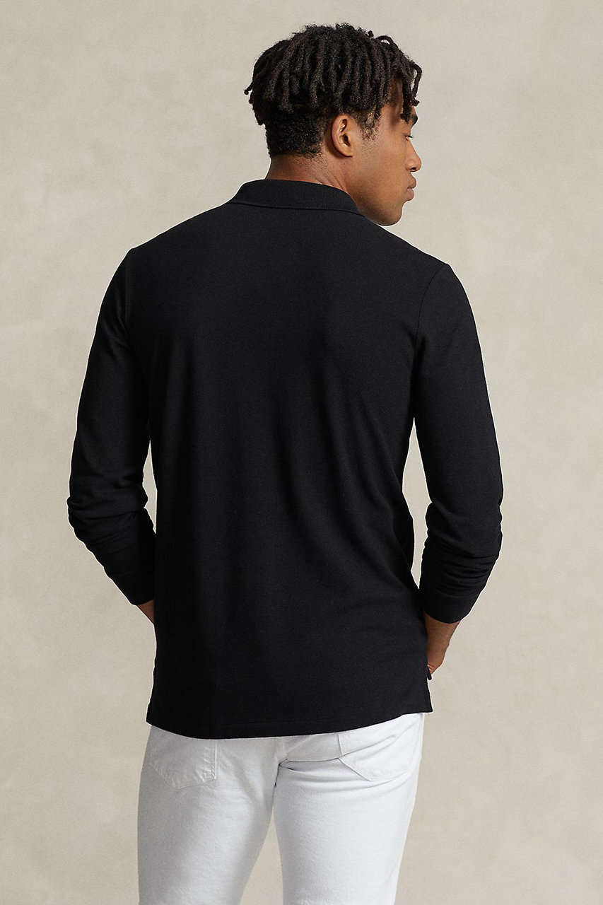 POLO RALPH LAUREN ブラック ポロシャツ カスタムスリムフィット カスタム スリム フィット メッシュ ポロシャツ | ポロ ラルフ
