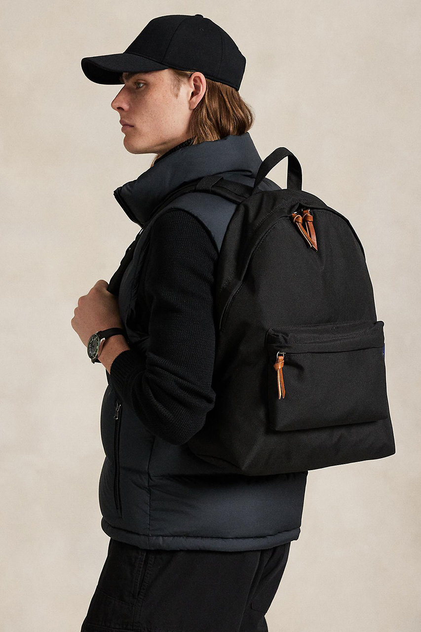 Polo Ralph Lauren ブラック レザーバックパック スムース レザー バックパック（バックパック/リュック）｜POLO