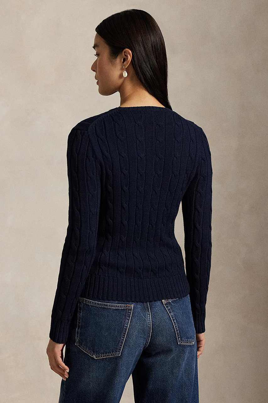 RALPHLAUREN/ラルフローレン　ケーブルニット　M コットン100% ネイビー ラルフローレン