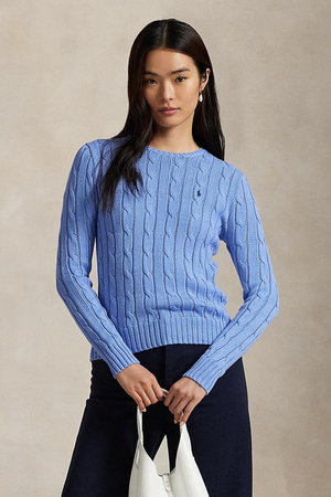 ラルフ ローレン/RALPH LAURENの【POLO RALPH LAUREN】ケーブルニット コットン クルーネック セーター(110300/110301)